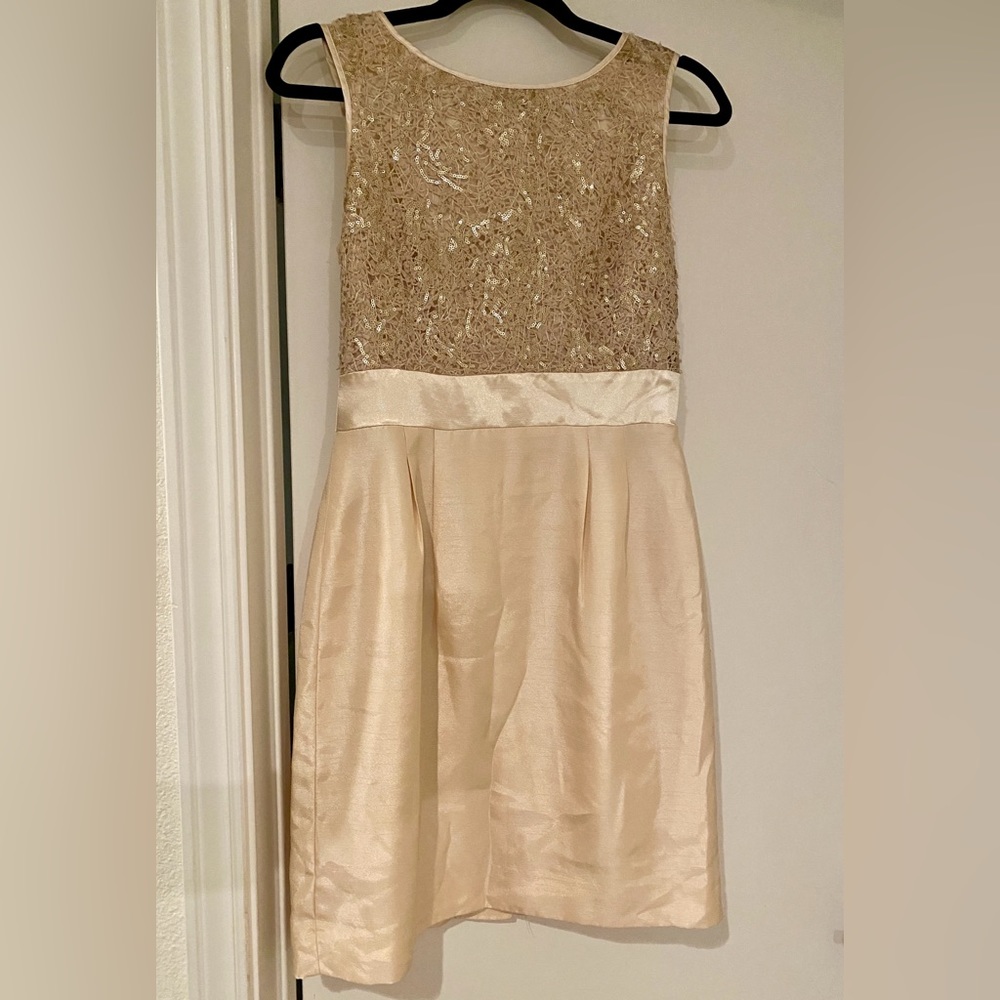 Tahari Cocktail Dress Pale Gold/Champagne Size 6P